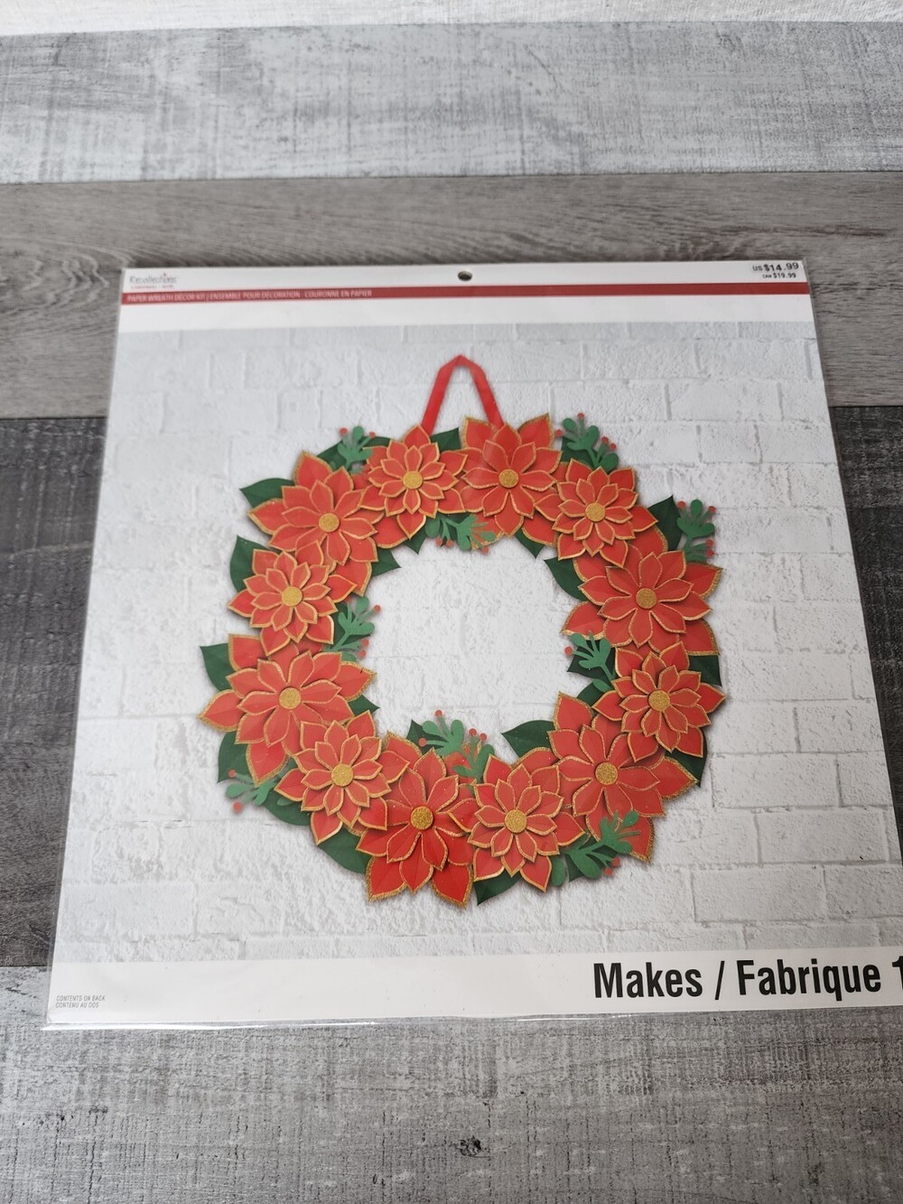 Recollections Christmas Wreath Paper Quilling Kit Sealed. 13.5 Poinsettia SEALED
